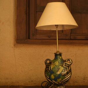 Terracotta & Brass Lamp