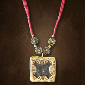 Terracotta & Brass Pendant