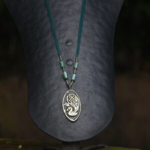 Terracotta & Brass Pendant - Peacock