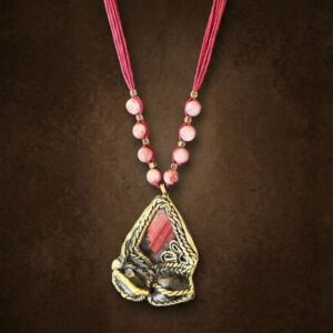 Ceramic & Rock Dhokra Pendant