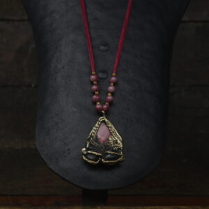 Ceramic & Rock Dhokra Pendant