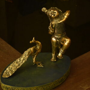 Bal Krishna with Dancing Peacock