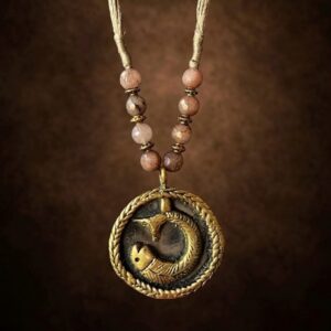 Terracotta & Brass Pendant
