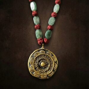 Terracotta & Brass Pendant