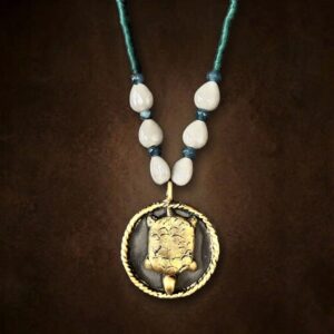 Terracotta & Brass Pendant - Tortoise