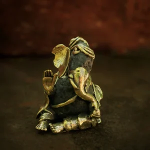 Seated Ganesha - Rock Dhokra