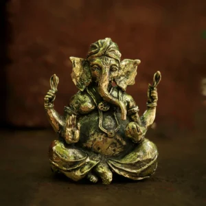 Four-Armed Ganesha Sculpture - Rock Dhokra