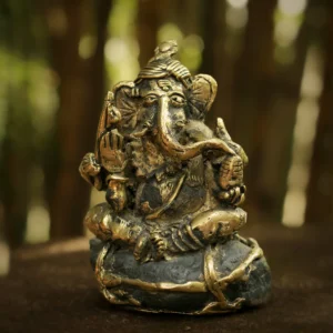 Regal Ganesha Sculpture - Rock Dhokra