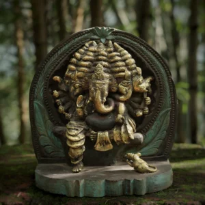 Panchmukhi Ganesha - Rock Dhokra