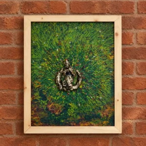 Krishna in a Meadow- Molten Metal Painting