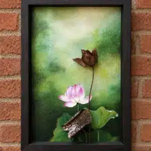 Pink Lotus- Molten Metal Painting